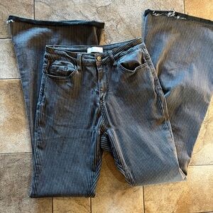 KanCan Black and White Striped Flare Jeans